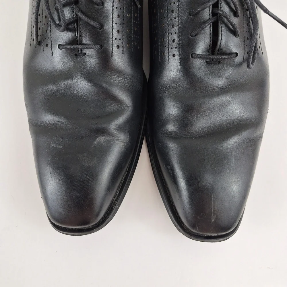 Stacy Adams Men's 25585-001 Black Leather Perforated Oxford Dress Shoes Size 13M